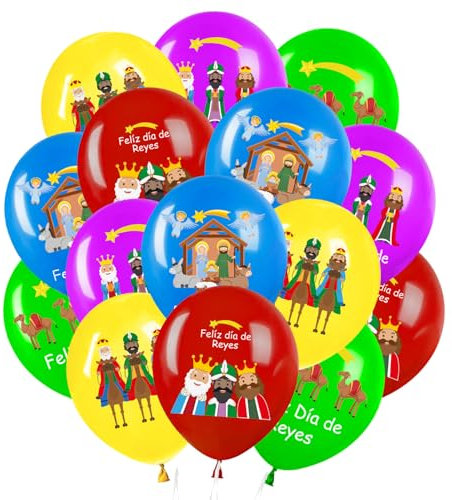 Globo de Reyes Magos 33pcs, Navideños Reyes Magos Globos de Látex Globo Foil, Feliz Dia de Los Reyes Magos Decoración para Navidad Cumpleaños Celebraciones y Fiesta Suministros