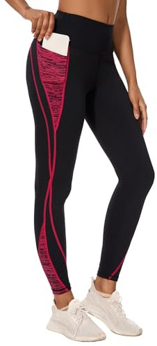 Flatik Sport Leggings Damen mit Taschen, Damen Blickdicht Leggings Damen,Jogginghose Damen Fitnesshose Laufende Leggings S