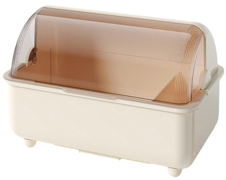 Sghtil Organizador de utensilios con tapa, escurridor de platos con tapa - Organizador de cubiertos de gran capacidad Escurridor de platos de cocina | Bandeja escurridor para platos