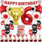 Football 6th Birthday Party Decorations - Soccer Cake Topper Balloons Happy Birthday Banner Party Supplies for Boys, Red Sports Theme Decoration for 6-Year-Old Kids and Fans