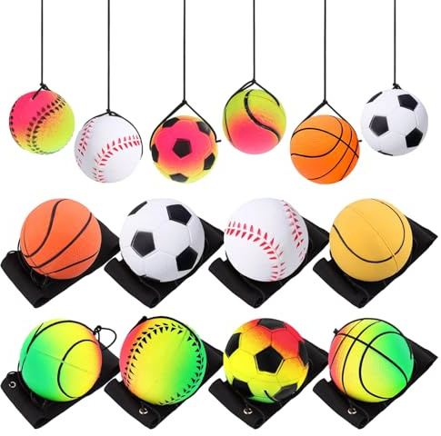 Wxgoqrcn Das 8-teilige Ball Mit Schnur Tennisball Mit Schnur Springball Eignet Sich für zum Spielen und Handgelenkübungen, Fördert Entspannung und Stressabbau