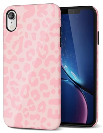 Svanove Cheetah Print Phone Case for iPhone XR Case Girly, Cute Leopard Case for Women, Luxury Trendy Retro Cool Animal Print Design, Aesthetic Pattern Y2k Slim Hard Shell Plastic Cover, Pink