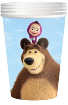 BeenSmile, Masha e Orso Compleanno, Compleanno Masha e Orso 2 Anni, Piatti Masha e Orso, Tovaglia Masha e Orso, e molto altro per la tua festa, Rendetelo indimenticabile! (Bicchieri)