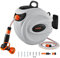 VEVOR Retractable Garden Hose Reel, 1/2 in x 98.43 ft Wall Mounted Hose Reel, Heavy Duty Garden with 9 Patterns Nozzle, Any Length Lock, Auto-Rewind Slow Return System and 180°Swivel Bracket