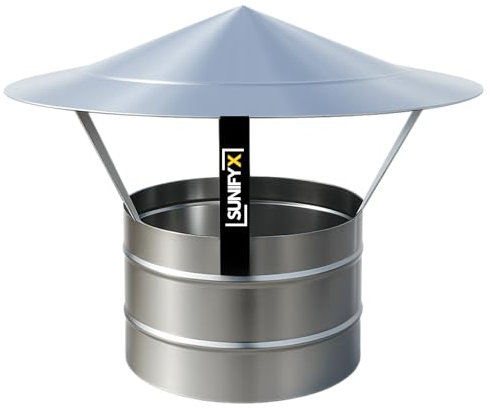 230mm SUNIFY Edelstahl Schornsteinhaube Kaminabdeckung Regenhaube INOX 304 Schornstein Schornsteinabdeckung Abdeckhaube Rauchrohr Kaminaufsatz Schornsteinaufsatz Kaminhaube Kaminh Regenschutz