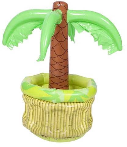 Neuytiky 68cm Hoch Aufblasbare Palme,Aufblasbarer Partykühler,Eiskübel Partyzubehör,Aufblasbarer Kokospalmen Eiswürfelfass,für BBQs,Garten,Strand Oder Festlichkeiten