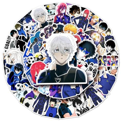 Xinnice 50PCS Anime Aufkleber Isagi Yoichi Sticker Seishiro Nagi wasserdichte Aufkleber für Laptop Stoßstange Skateboard Computer Telefon Gitarre