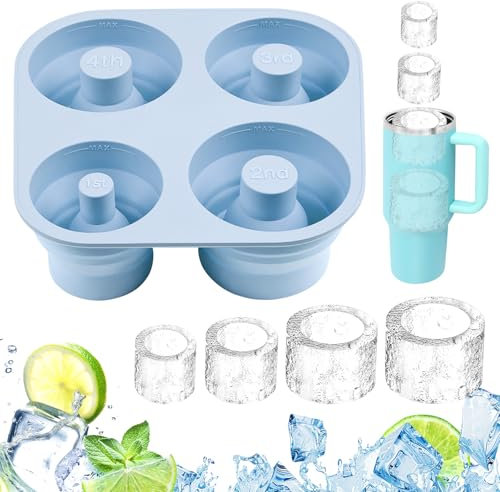 Silicone Ice Cube Tray for Stanley Cups, Ice Cube Tray with Lid - BPA Free, Fits 20/30/40 oz Stanley Cup, for Stanley Cup Accessories, Stanley Ice Cube Tray