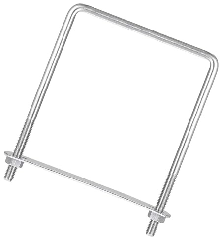 Unifizz Vierkant-U-Bolzen, 3er-Set, 304 Edelstahl, M8, U-Bolzen, 110 mm Innenbreite 150 mm Länge, mit Muttern und Rahmenplatte für Autos, Boote, Anhänger