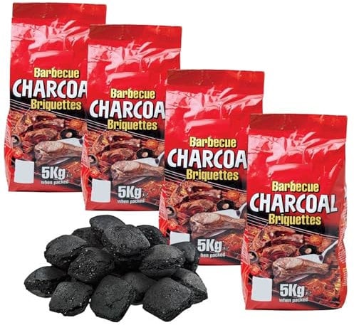 20kg Of Lumpwood BBQ Charcoal Briquettes - Easy Light BBQ Fuel - For Long Constant Heat - Ideal For Grilling Grilled Food.