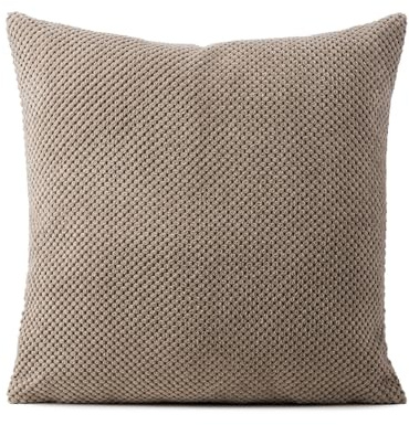 Gözze - Kissen Sven, Dekokissen in genoppter Optik, Weiches Sofakissen mit Füllung, 100% Polyester, 60 x 60 cm - Taupe