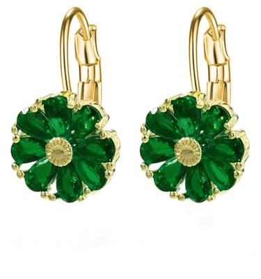 SIXDUTON Blumen Ohrstecker für Damen Mädchen Hypoallergene Cubic Zirkonia Ohrringe Kristall Ohrstecker Modeaccessoires Schmuck Geschenk für Frauen Freundin Mama
