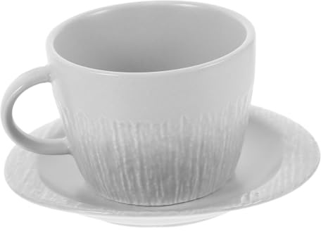 TOYZFRIENDY Taza de Café Cerámica con Plato Diseño Vintage para Té y Leche Taza para Desayuno y Bebidas Calientes Hogar y Oficina