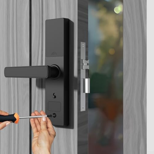 Niceminiwall Door Lock with Fingerprint Recognition and App Control, Multiple Unlocking Methods Including Password, Magnetic Card and Mechanical Key(for WiFi)