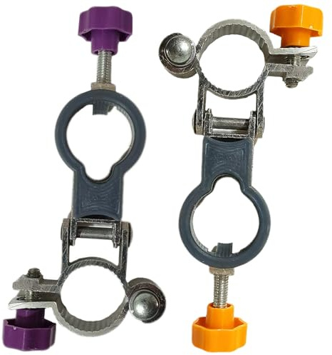 Fishing Umbrella Holder 2 Pack, Aluminium Alloy Fishing Chair Umbrella Clamp, Universal Brolly Bracket for 25mm Tube, Adjustable Rod Rest for Beach Chair, Camping & Garden Seat (Purple+Orange)
