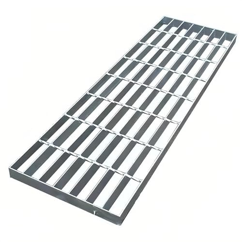 Abflussgitter, Gitterrost aus Verzinktem Stahl, Bodenablauf Aussen für Gehweg, Hof, Kann Als Treppenstufen Verwendet Werden(20x60x3cm/8x23.6x1.2in)