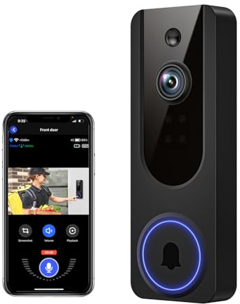 VanaOrbi 1080p WiFi Video Doorbell Camera Wireless, Battery Powered, AI Human and Motion Detection, 2 Way Talk, Night Vision, Cloud Storage, 2.4G WiFi Only, Indoor/Outdoor Surveillance