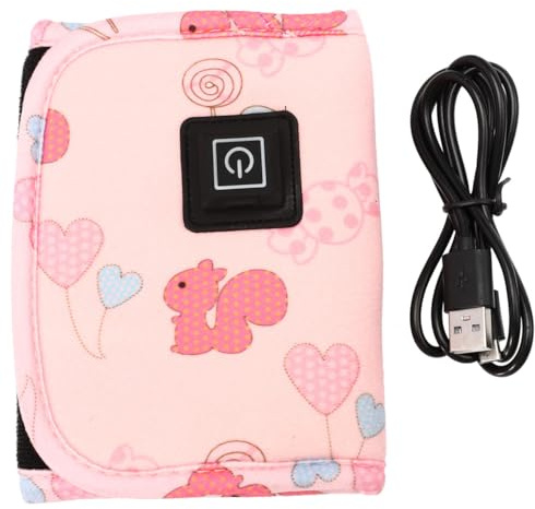 CONGARTENO Housse Chauffe-biberon Rose en Velours Composé USB Portable Gardez le Lait Chaud Facilement Couleur Aléatoire pour Bébé Lors Déplacements