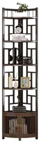 Zhaoj24-05 Bücherregal Eckschrank, Wohnzimmer, Arbeitszimmer, mehrere Etagen, Wandregal