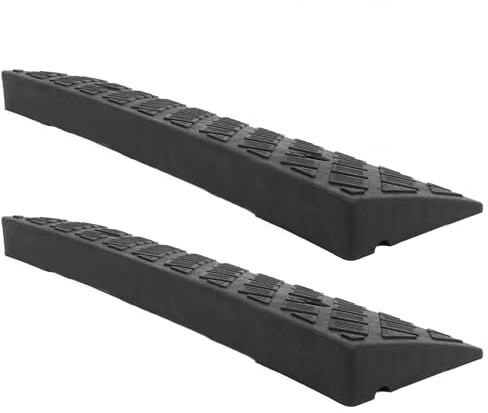 HOMOCONO Heavy Duty Kerb Ramps 2Pcs 4Cm Height Rubber with Nonslip Surface for Driveway and Vehicle Access