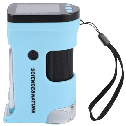Omquot Microscopio digitale portatile tascabile, 800 x 5,1 cm, schermo LCD a colori, 2000 mAh, per osservazione delle piante