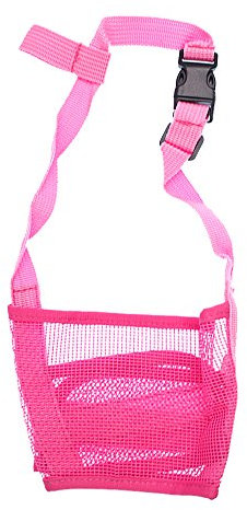 RayLineDo® Hundemaulkorb aus atmungsaktivem Nylon-Netzgewebe, verstellbar, Beißen, Kauen, Vorbeugung, Sicherheitsgurt, weich, Anti-Bell-Maulkorb für kleine, mittelgroße und große Hunde, Größe XL, Rosa