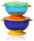 Nuby Stackable Suction Bowls – Air-Tight Seal Lid, Suction Base, Easy to Hold, Dishwasher Safe (Pack of 2)