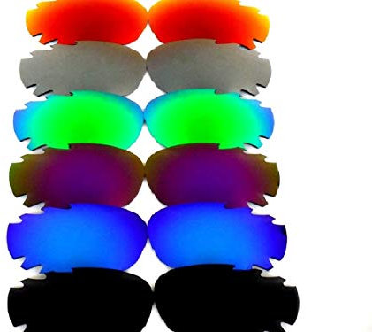 verres de rechange pour Oakley Racing Jacket noir & bleu & Purple & vert & gris & rouge polarisé 6 Paires - Standard, regular