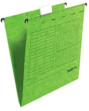 Original Falken 25er Pack Hängemappe UniReg. Made in Germany. Aus Recycling-Karton für DIN A4 seitlich offen grün Pack Blauer Engel ideal für die lose Blatt-Ablage im Büro und der Behörde