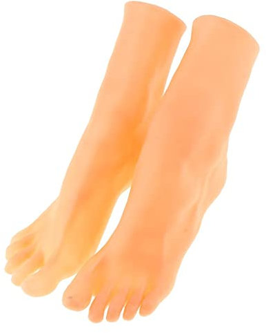 KESOTO 1 Paar Schaufenster Dekobein Dekofuß Präsentationsfuß Silikon Schmuckhalter Schmuckständer für Damen, Geschäft oder zu Hause, Hautfarbe, PVC, ca. 27 x 23,5 cm