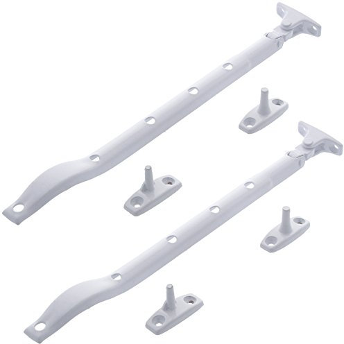 2X White Casement Stay 10 Long Arm Opening Top Hung UPVC Window Latch Lock Catch