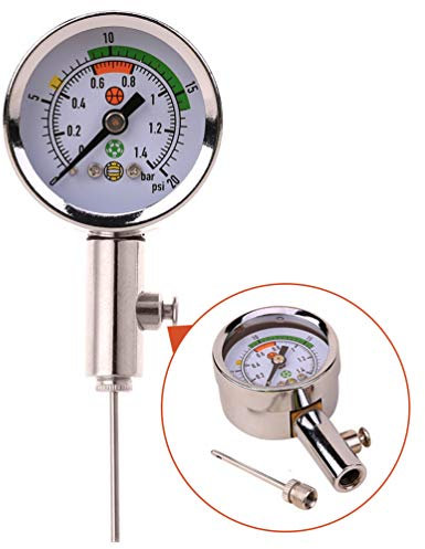 Wrzbest Ball Air Pressure Gauge Heavy Duty Metal Made Air Watch Test and Adjust the Pressure for Football Soccer Rugby Basketball Volleyball, Etc