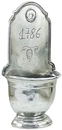 Cavagnini Weihwasserschale aus Zinn, zum Aufhängen im Schlafzimmer, Farbe Silber