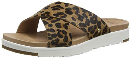 UGG Australia Damen Kari Leopard Schiebe-Sandalen, hautfarben, 36 EU