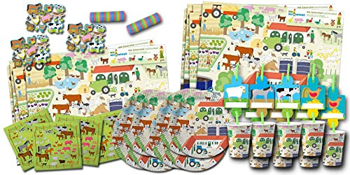 Kindergeburtstag Bauernhof Partygeschirr & Tischdeko Set