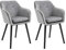 HOMCOM Chaises de Salle à Manger Chaise de Cuisine chaises de Salon scandinave - Lot de 2 - Pieds effilés Bois Noir - Velours Gris