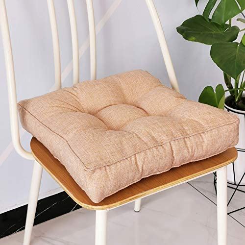 1er-Set Quadrat Sitzkissen,Stuhlkissen für Gartenstuhl, Küche oder Esszimmerstuhl Erker Tatami Bodenkissen Bürostuhl Kissen Booster Matte Bequeme Runden Stuhlauflage für Indoor-Outdoor N 50x50CM
