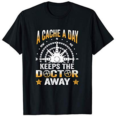 Geocaching Spruch Geocacher GPS Gerät Kompass Geschenk T-Shirt