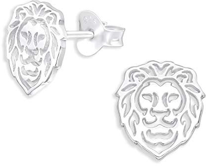 Monkimau Ohrringe Löwen Ohrstecker aus 925 Sterling Silber