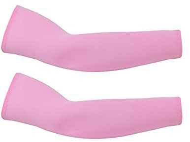 YSLJW Mangas Brazo, Enfriamiento De Protección Manga Protectora Solar para Mujer Hombre Manguitos Ciclismo (38x12.5cm,Rosa)