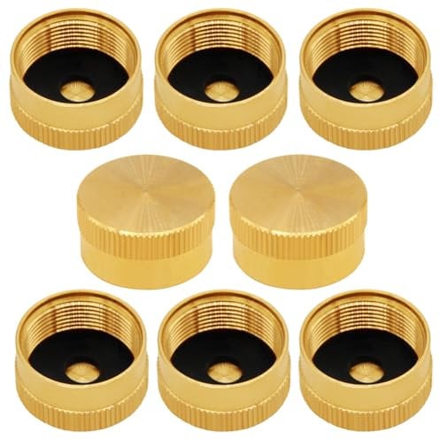 Uenede 8PCS Solid Brass Propane Bottle Caps Suitable for All 1LB Gas Refill Tank Cylinder Sealed Protect Cap