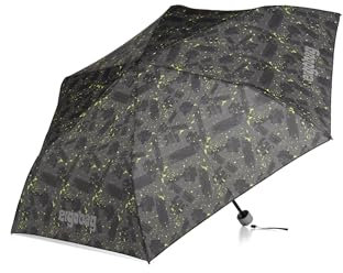 ergobag Regenschirm Schultaschenschirm für Kinder, extra leicht mit Tasche, Ø90cm MähdreschBär - Grau