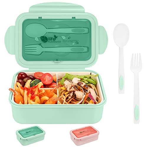 Ziidoog Lunchbox für Erwachsene/Kinder mit fächern - 1100 ML Brotdose mit Löffel & Gabel - Langlebige perfekte Größe für die Mahlzeit unterwegs, BPA-frei und lebensmittelechte Materialien