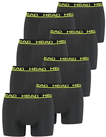 HEAD Herren Boxershorts Unterwäsche 8P (Phantom / Lime Punch, L)