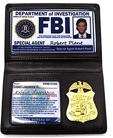 Novedad insignia del FBI juego de roles accesorios tarjeta del FBI billetera de cuero insignia de policía agente especial regalo de fiesta de Halloween