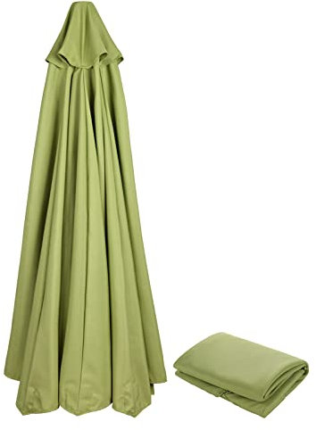 Sonnenschirm Ersatzbezug 3m 8 Streben - UV-Schutz Windfest Wasserabweisend - Weiß für Terrasse, Garten, Pool, Strand, Café, Achatgrün