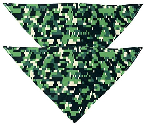 Hunde-Halstuch, Grün, Camouflage, Militär, Mädchen, Jungen, Haustier-Lätzchen, Halstuch, waschbar, Zubehör für kleine, mittelgroße und große Hunde, Welpen, Katzen, Haustiere, 2 Stück