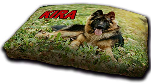 LolaPix Hundebett. Hundekissen XXL. Personalisiert mit Name/Foto. Bett für große/Mittlere/Kleine Hunde. Waschbare Hundematratze und Abnehmbarer Bezug. Gigante