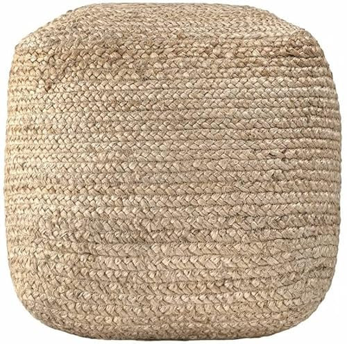 Avgari Creation Pouf Covers Pouf Covers Natur Jute Pouf / Ottomane / Fußhocker handgeflochten, rund, verschiedene (51 H x 51 B x 51 T)