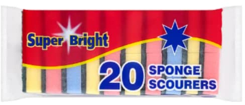 Super Bright 20 Sponge Scourers x Case of 6